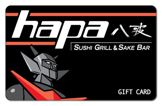 hapa sushi robot logo on a black background
